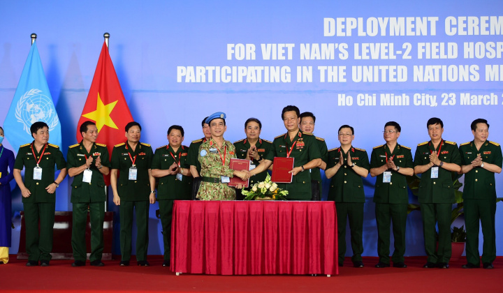 Những chiến sĩ "mũ nồi xanh" sẵn sàng lên đường làm nhiệm vụ gìn giữ hòa bình ở CH Nam Sudan