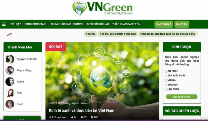Vngreen.vn - Mạng xã hội vì 1 Việt Nam xanh