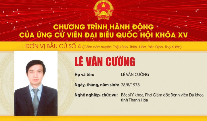 PGĐ bệnh viện Đa khoa tỉnh Thanh Hoá được giới thiệu ứng cử ĐBQH khoá XV