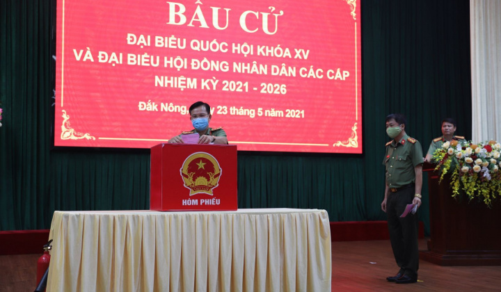 CBCS Công an tỉnh Đắk Nông tích cực tham gia bầu cử 