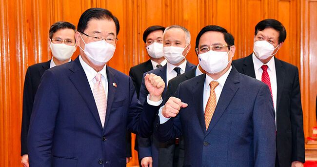 Thủ tướng Phạm Minh Chính đề nghị sớm đưa kim ngạch thương mại Việt Nam-Hàn Quốc lên 100 tỷ USD