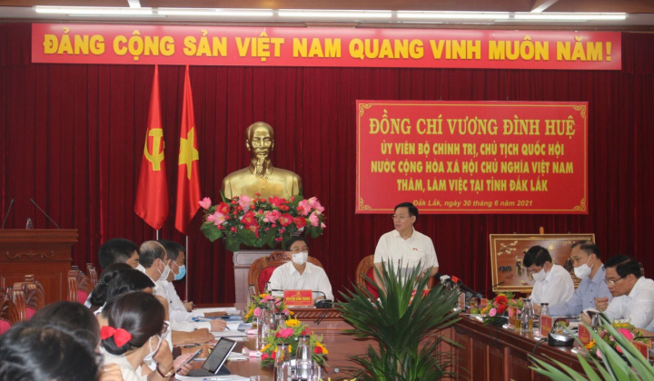 Chủ tịch Quốc hội  Vương Đình Huệ thăm, làm việc tại tỉnh Đắk Lắk 