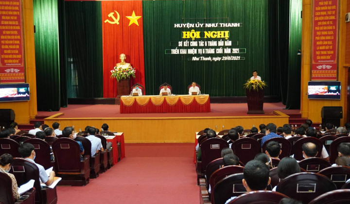 Huyện ủy Như Thanh sơ kết 6 tháng đầu năm và triển khai nhiệm vụ 6 tháng cuối năm 2021