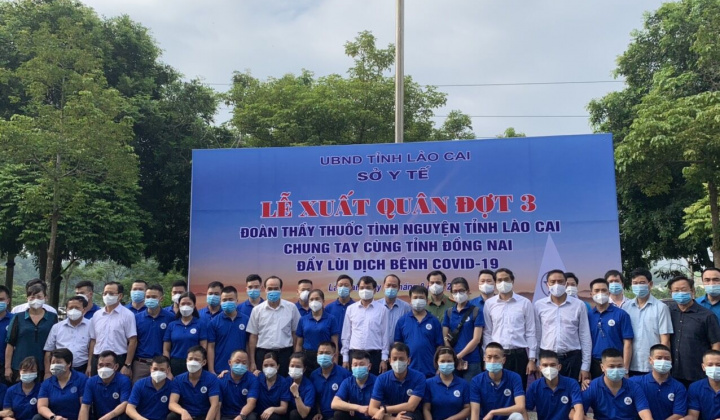 Lào Cai: Đoàn cán bộ, nhân viên y tế lên đường hỗ trợ tỉnh Đồng Nai chống dịch