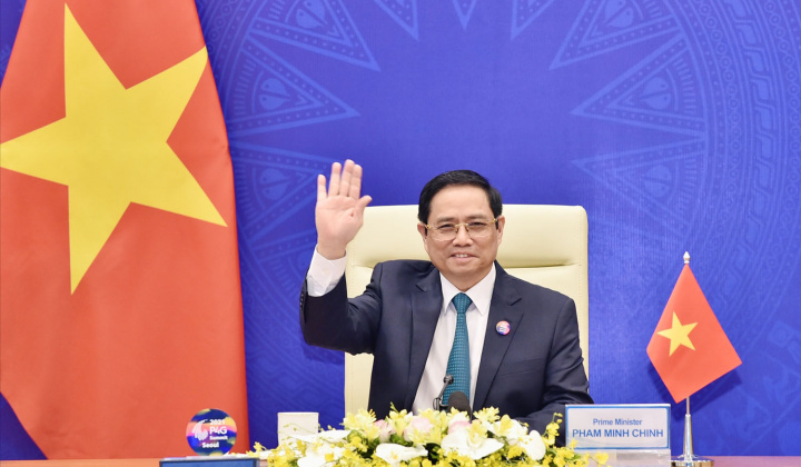 Thủ tướng Phạm Minh Chính dự Hội nghị thượng đỉnh thương mại dịch vụ toàn cầu năm 2021