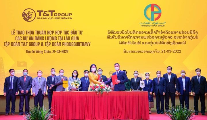 T&T Group hợp tác với tập đoàn hàng đầu của Lào, phát triển 2.500 MW điện tái tạo