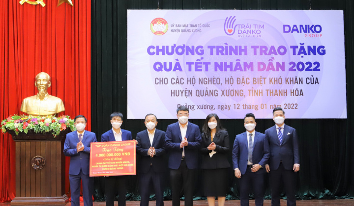 Danko Group trao tặng hơn 4 tỷ đồng quà Tết cho các hộ nghèo, đặc biệt khó khăn tại huyện Quảng Xương (Thanh Hóa)