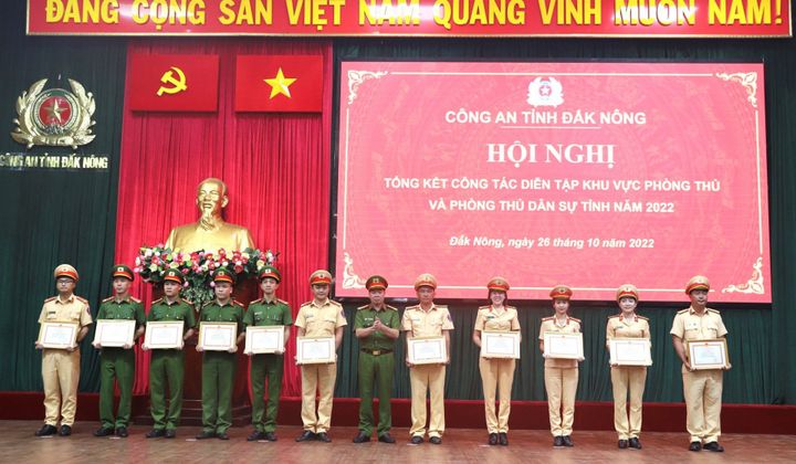 Công an Đắk Nông tổng kết công tác diễn tập khu vực phòng thủ và phòng thủ dân sự năm 2022