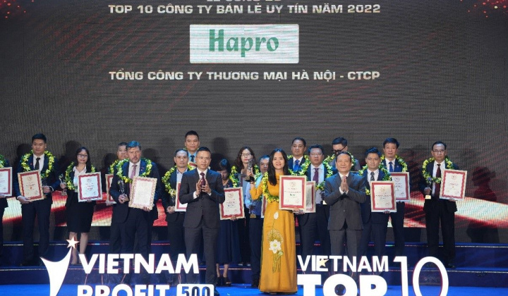Hapro lần thứ 5 liên tiếp được vinh danh Top 10 Công ty bán lẻ uy tín
