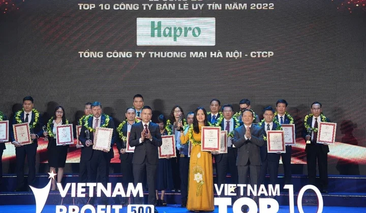 Hapro lần thứ 5 liên tiếp được vinh danh Top 10 Công ty bán lẻ uy tín