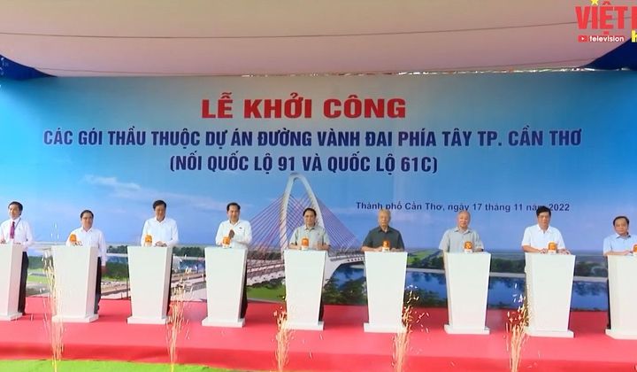 Thủ tướng Phạm Minh Chính dự lễ khởi công đường vành đai phía Tây TP. Cần Thơ