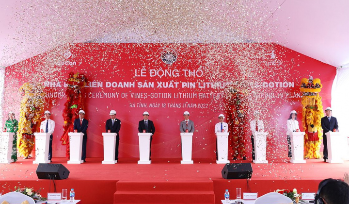 Vingroup khởi công Nhà máy sản xuất Pin Lithium 275 triệu USD tại Vũng Áng