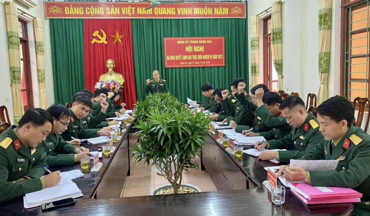 Đảng ủy Trung đoàn 654 ra nghị quyết lãnh đạo thực hiện nhiệm vụ năm 2023
