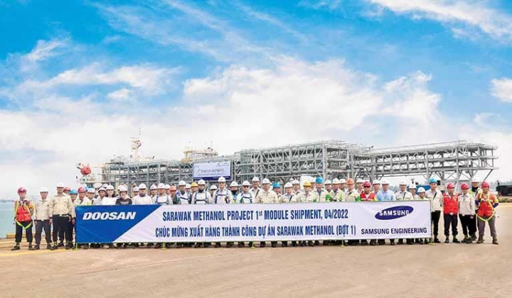 Doosan Việt Nam xuất 9 mô-đun cho Nhà máy Lọc hóa dầu Sarawak, Malaysia