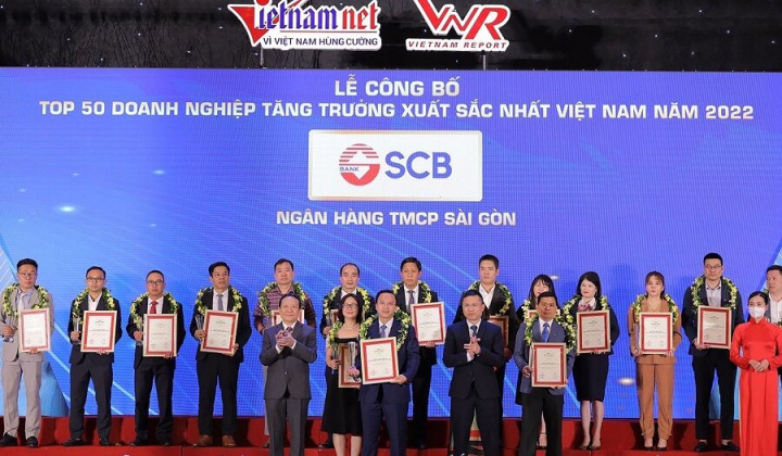 SCB được tôn vinh trong Top 50 Doanh nghiệp tăng trưởng xuất sắc nhất Việt Nam