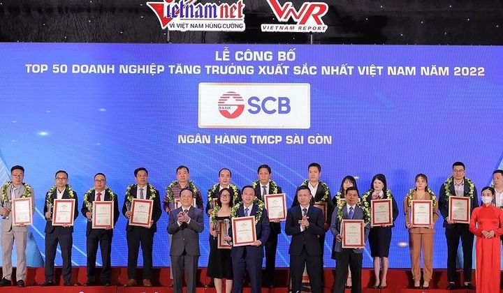 SCB được tôn vinh trong Top 50 Doanh nghiệp tăng trưởng xuất sắc nhất Việt Nam