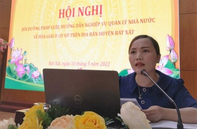 Bát Xát: Bồi dưỡng pháp luật, hướng dẫn nghiệp vụ QLNN về hòa giải ở cơ sở