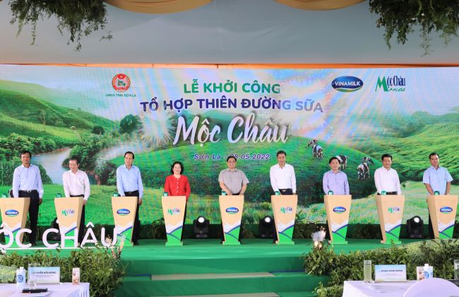 Mộc Châu Milk và Vinamilk khởi công dự án Tổ hợp Thiên đường sữa Mộc Châu