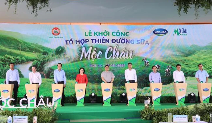 Mộc Châu Milk và Vinamilk khởi công dự án Tổ hợp Thiên đường sữa Mộc Châu