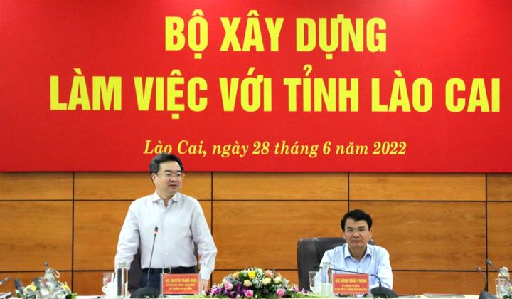 Bộ trưởng Bộ Xây dựng thăm và làm việc với tỉnh Lào Cai