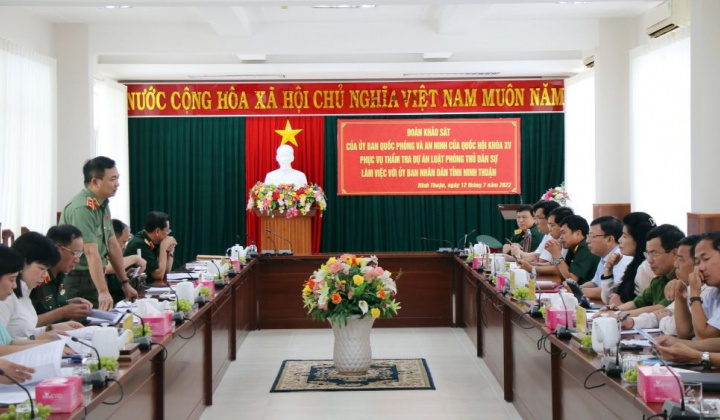 Ninh Thuận: Ủy ban Quốc phòng và An ninh khảo sát về phòng thủ dân sự