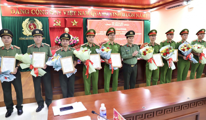 Bộ Công an khen thưởng Công an Đắk Nông về thành tích xuất sắc trong đấu tranh, phòng, chống tội phạm