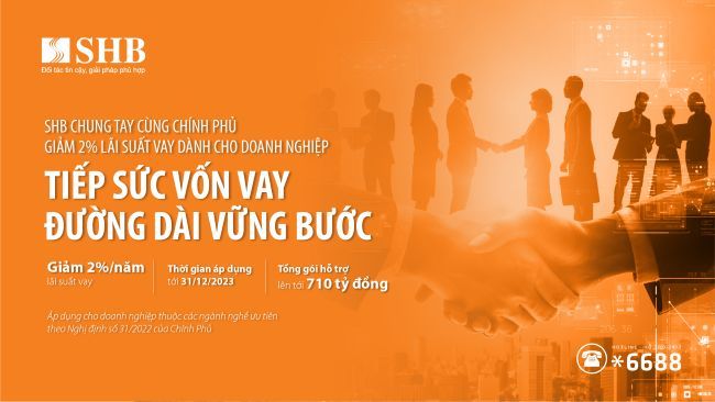 SHB chung tay cùng Chính phủ hỗ trợ giảm 2% lãi suất vay dành cho doanh nghiệp