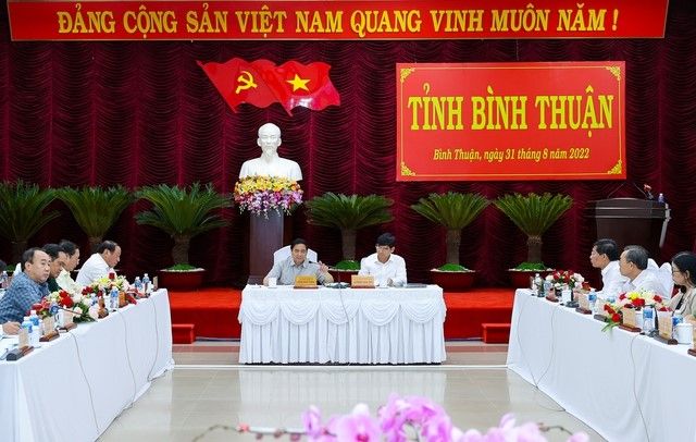Thủ tướng Phạm Minh Chính làm việc với BTV Tỉnh ủy Bình Thuận