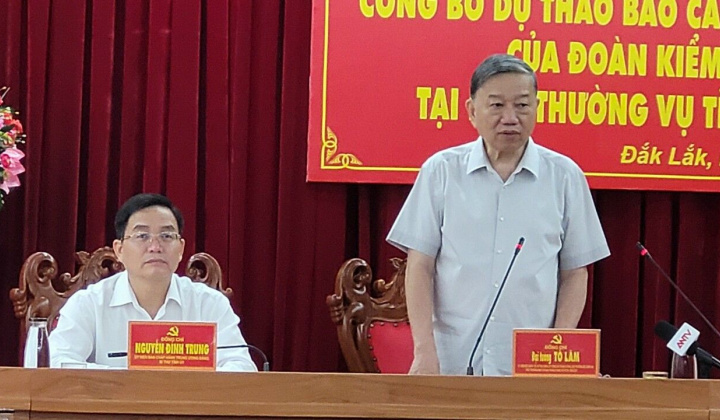 Bộ trưởng Tô Lâm làm việc với Ban Thường vụ Tỉnh ủy Đắk Lắk