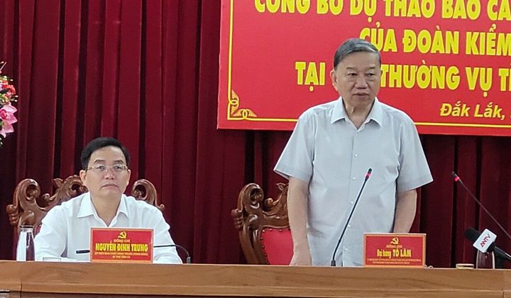 Bộ trưởng Tô Lâm làm việc với Ban Thường vụ Tỉnh ủy Đắk Lắk