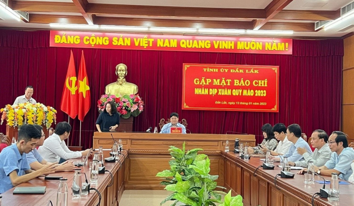 Tỉnh ủy Đắk Lắk gặp mặt báo chí nhân dịp Xuân Quý Mão 2023