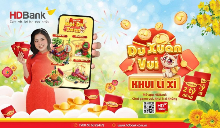 Tết vui 'bung nóc' với game Hội Du Xuân trên App HDBank