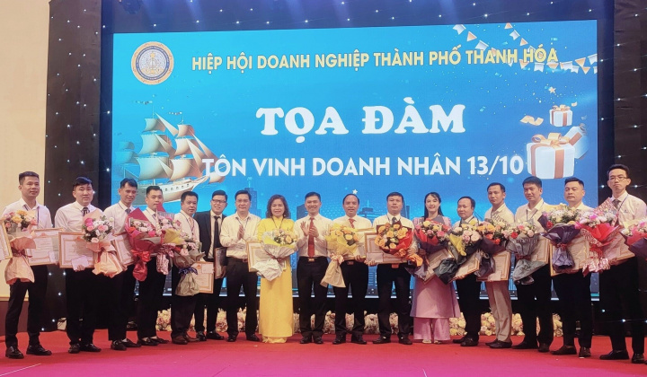 Hiệp hội Doanh nghiệp TP Thanh Hóa tôn vinh doanh nghiệp, doanh nhân tiêu biểu