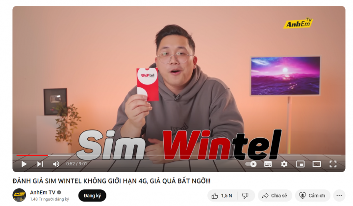 Trung bình mỗi thuê bao Wintel sử dụng data tăng 33%