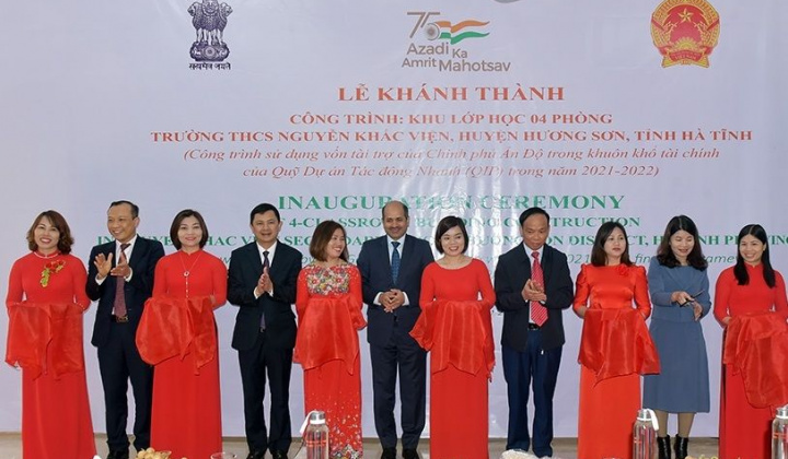 Hà Tĩnh: Khánh thành công trình phòng học do Chính phủ Ấn Độ tài trợ