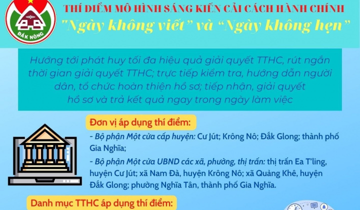 Đắk Nông: Thí điểm “Ngày không viết” và “Ngày không hẹn”