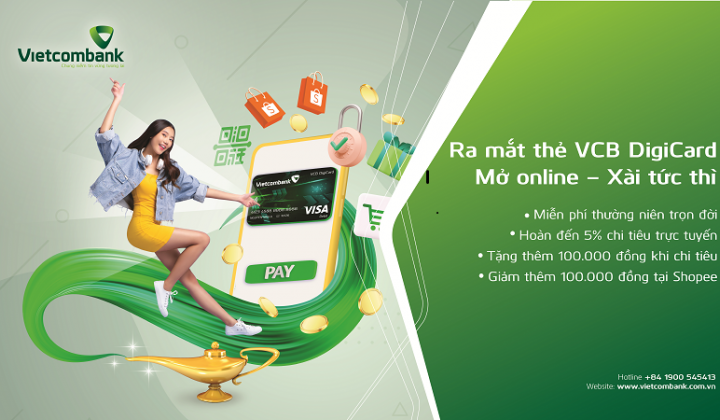 Vietcombank chính thức ra mắt thẻ Ghi nợ quốc tế VCB DigiCard