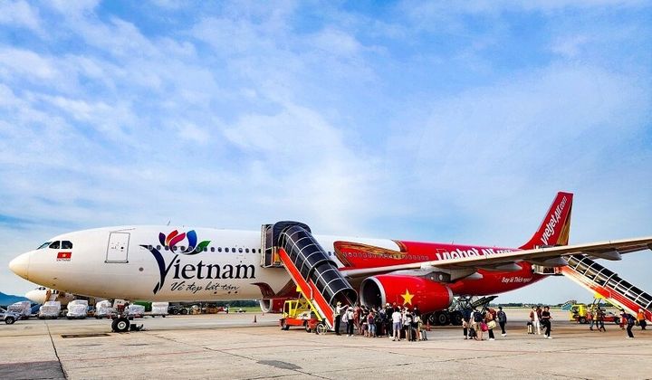 Biểu tượng Du lịch Việt Nam lên thân tàu bay lớn của Vietjet