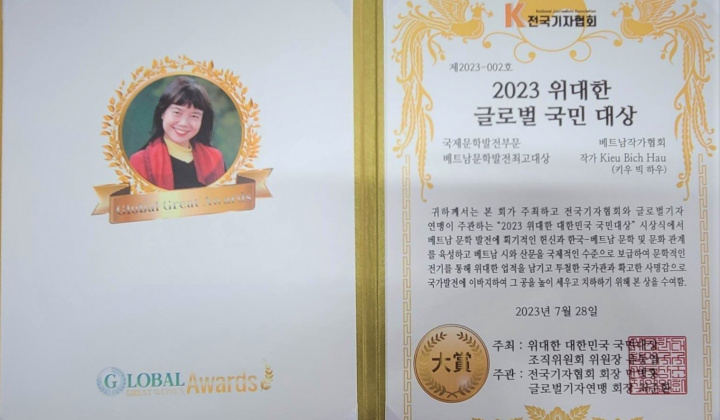 Hai nữ nhà văn Việt Nam được trao Giải thưởng lớn Hàn Quốc năm 2023