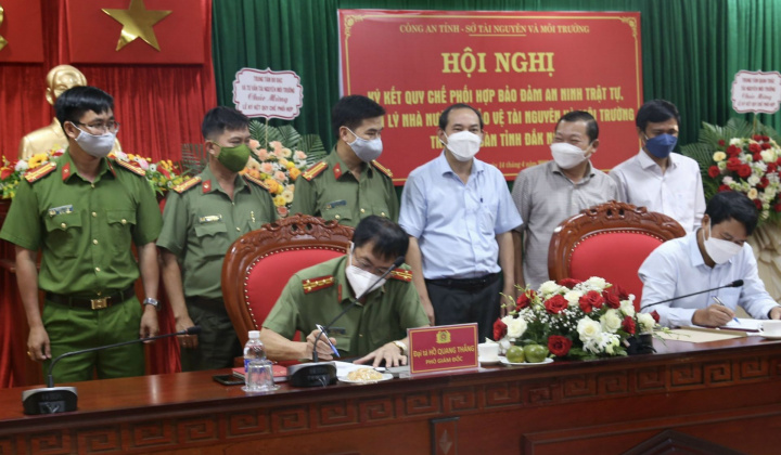 Đắk Nông: Công an tỉnh và Sở Tài nguyên và Môi trường ký kết Quy chế phối hợp đảm bảo ANTT