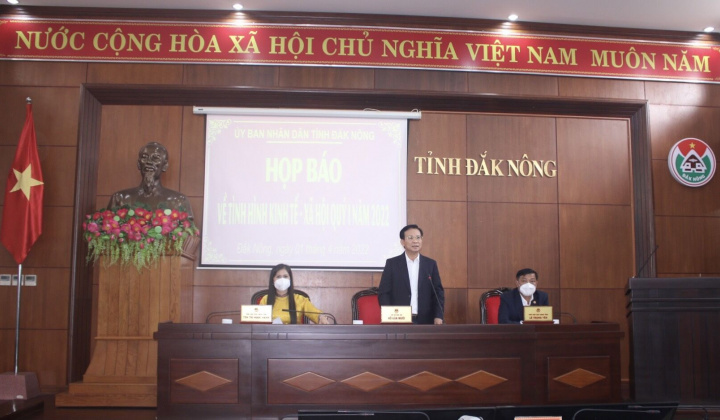 Đắk Nông: Họp báo về tình hình kinh tế- xã hội quý I năm 2022