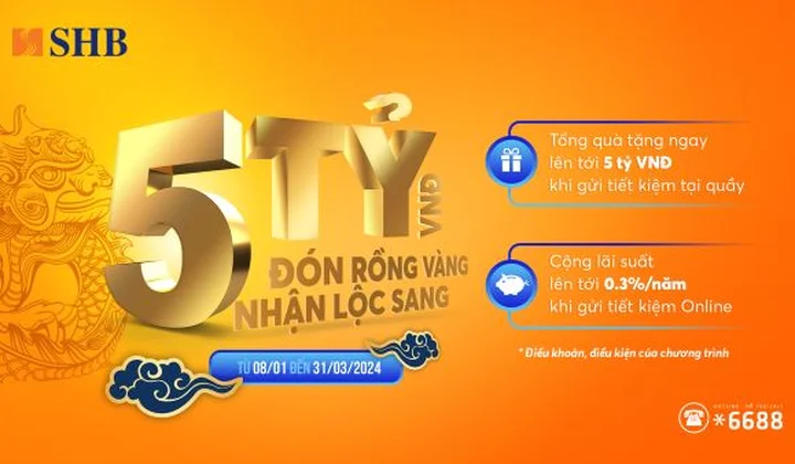 SHB dành hàng nghìn tỷ đồng ưu đãi khách hàng cá nhân dịp Tết Giáp Thìn 2024
