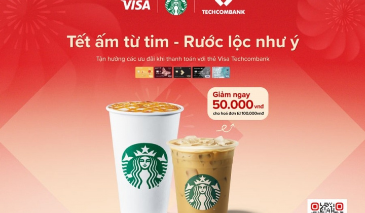 Techcombank và Starbucks hợp tác triển khai chương trình “Tết ấm từ tim – Rước lộc như ý”