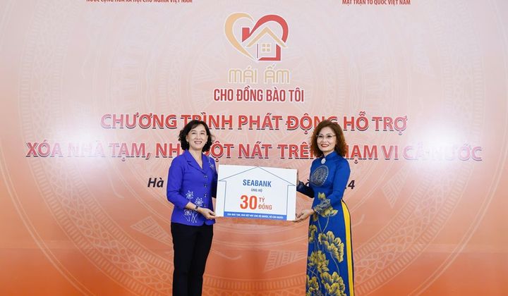 SeABank ủng hộ 30 tỷ đồng xóa nhà tạm, nhà dột nát