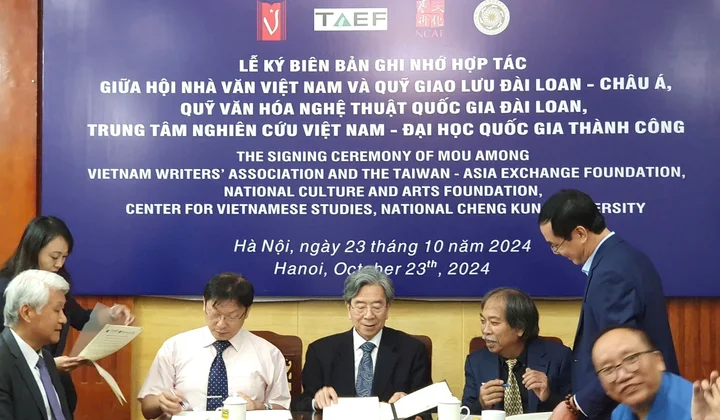 Hội Nhà văn Việt Nam ký biên bản ghi nhớ hợp tác với ba tổ chức văn học và văn hóa của Đài Loan