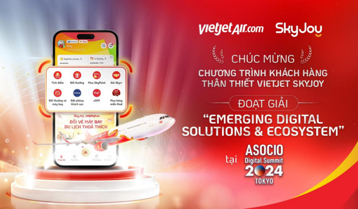 Vietjet SkyJoy được vinh danh tại ASOCIO DX Award 2024, tôn vinh sự đổi mới sáng tạo trong trải nghiệm Hội viên