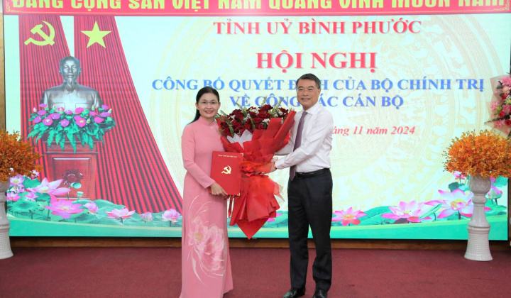 Phó Chủ tịch Trung ương Hội Liên hiệp Phụ nữ Việt Nam Tôn Ngọc Hạnh giữ chức Bí thư Tỉnh ủy Bình Phước
