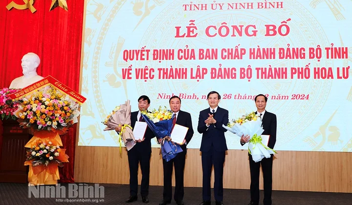 Thành lập Đảng bộ thành phố Hoa Lư: Xây dựng chính quyền vững mạnh, phát triển bền vững