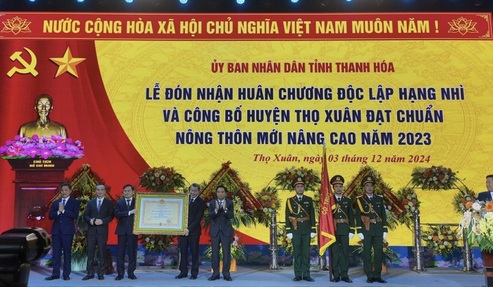 Thanh Hóa: Huyện Thọ Xuân đón Huân chương Độc lập hạng Nhì và Bằng công nhận huyện đạt chuẩn Nông thôn mới nâng cao
