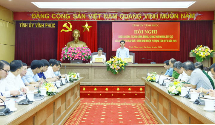 Vĩnh Phúc: Tổ chức Hội nghị giao ban công tác nội chính quý I và triển khai nhiệm vụ quý II/2024
